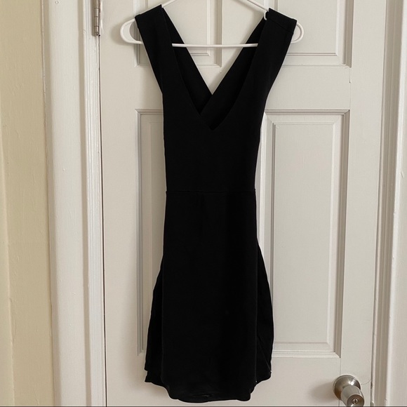 Criss Cross Open Back Black Bodycon Dress - Picture 3 of 4
